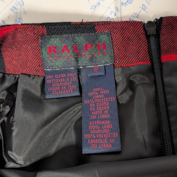 Ralph Lauren Red and Black Checkered Pencil Skirt - Picture 5 of 7